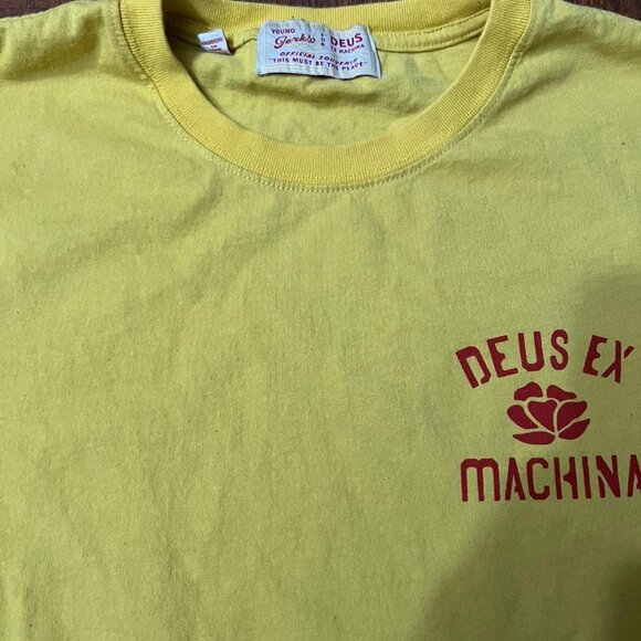Deus Ex Machina T-Shirt Men's Medium Yellow Streetwear Casual - Picture 2 of 4